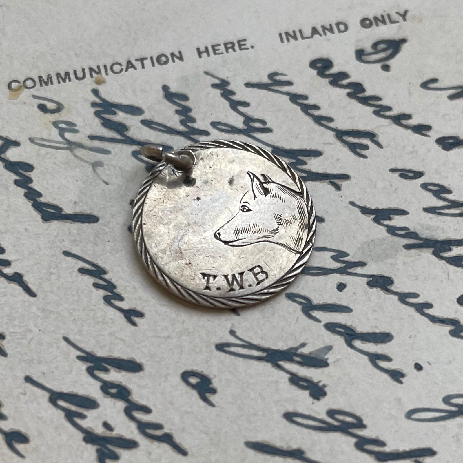 Victorian Dog Love Token Charm