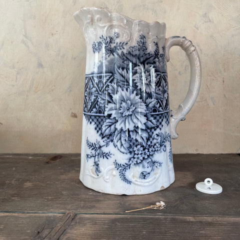 Antique Blue Floral Jug