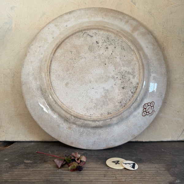 Antique Floral Crazed Plate