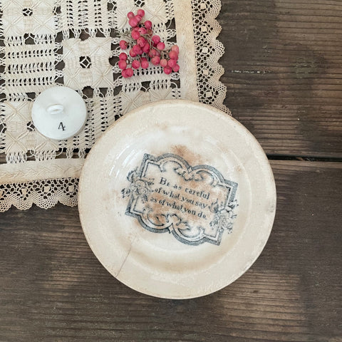 1840s Motto Plate - Be Careful