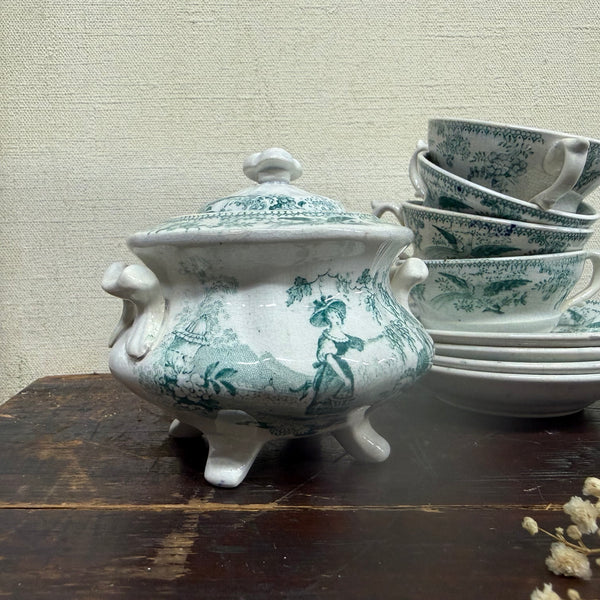 Victorian Teal Transfer Child Tea Set