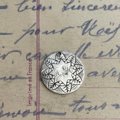 Victorian AH flower Love Token Charm