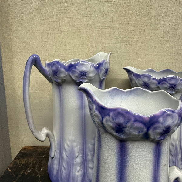 Antique Purple Floral Embossed Jug