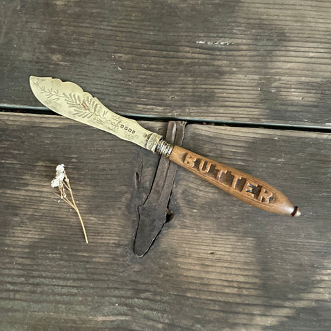 Antique Carved Handle Butter Knife
