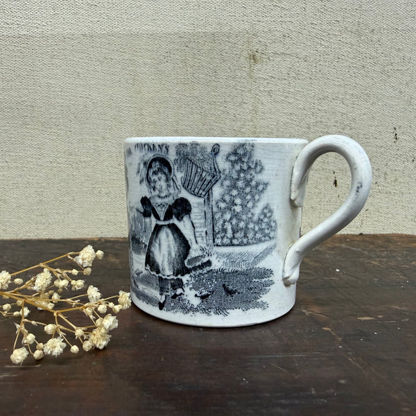 Antique A Present for Ellen/Feeding the Chickens Cup