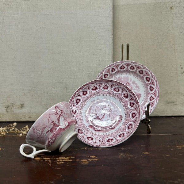Antique Cup, Saucer & Plate Child Play Set