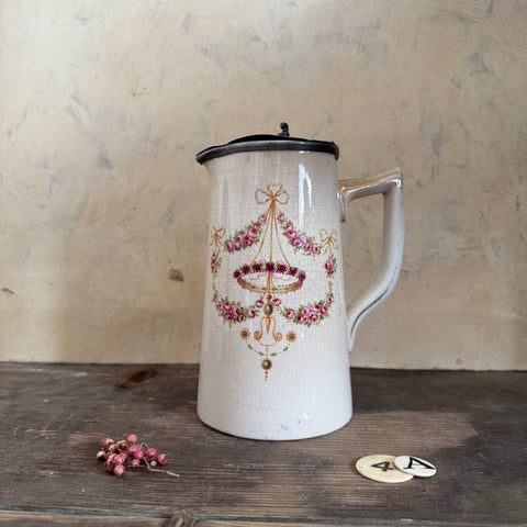 Antique Crazed Transferware Jug