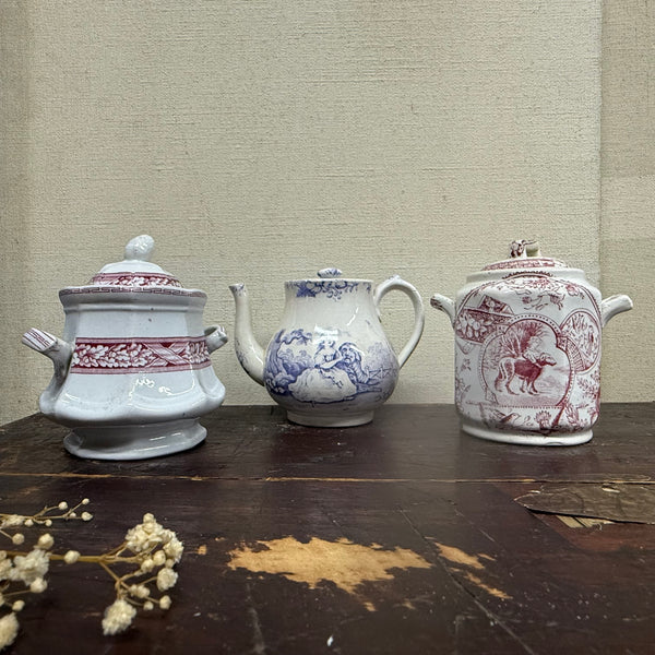 Victorian Transfer Ceramic Pots