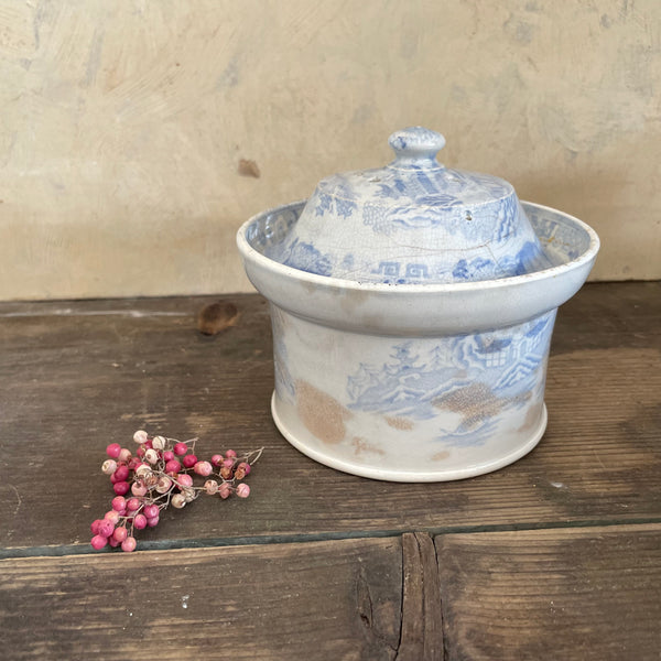 Victorian Blue Transferware Dish