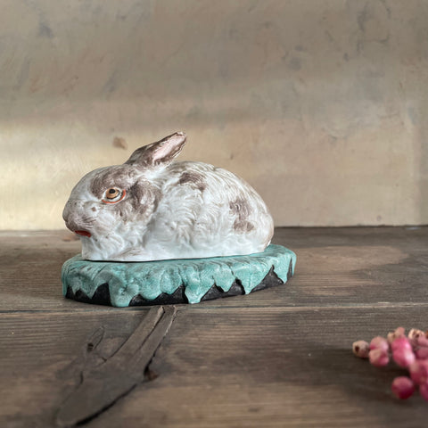 Vintage Ceramic Rabbit Trinket Pot