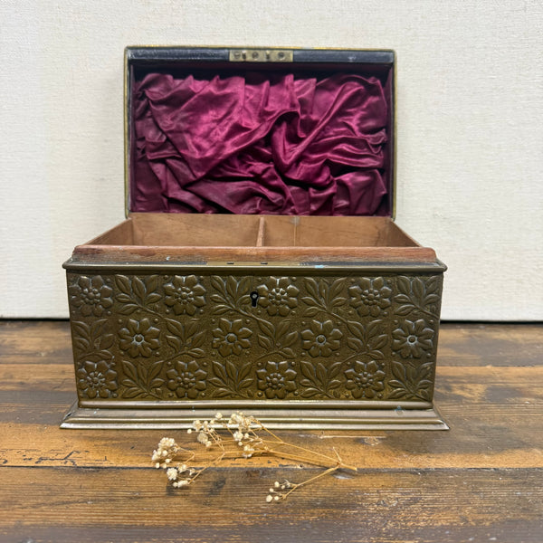 Antique Metal Floral Embossed Box