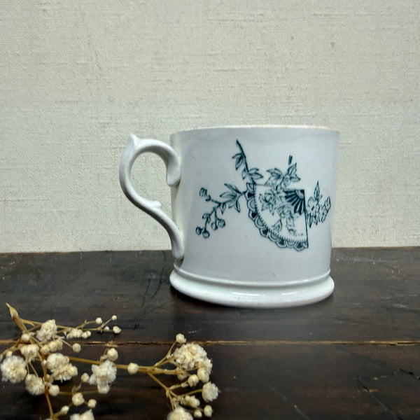 Antique Edwardian Blue Transfer Cup