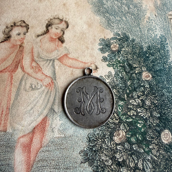 Victorian M Love Token Charm