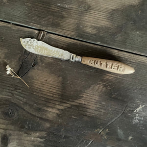 Antique Carved Handle Butter Knife
