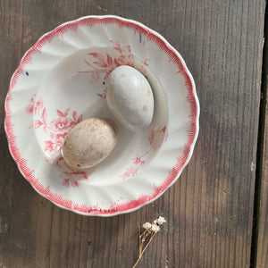 Two Antique Pigeon Ceramic Eggs