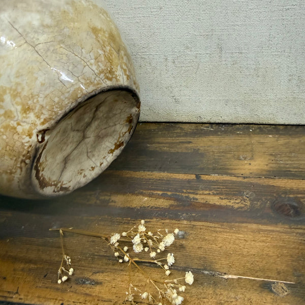 Antique Stained & Crazed Pudding Bowl