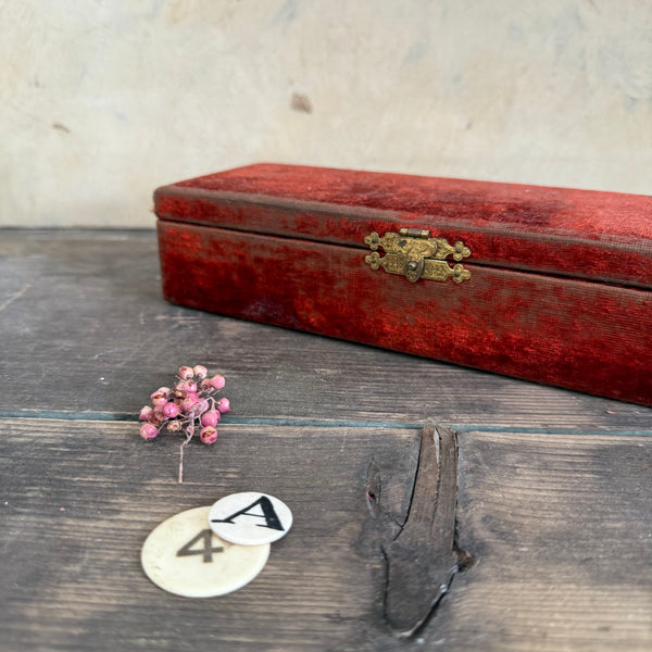 Antique Red Velvet Box