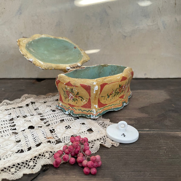 Antique Worn Painted Wooden Box