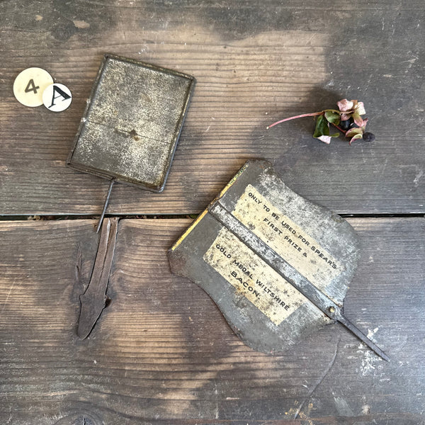 Antique Butchers Toleware Signs