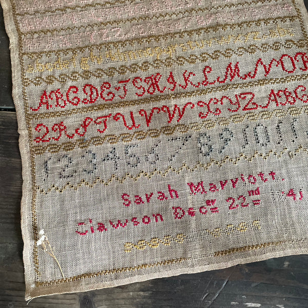Antique Victorian Sampler 1841