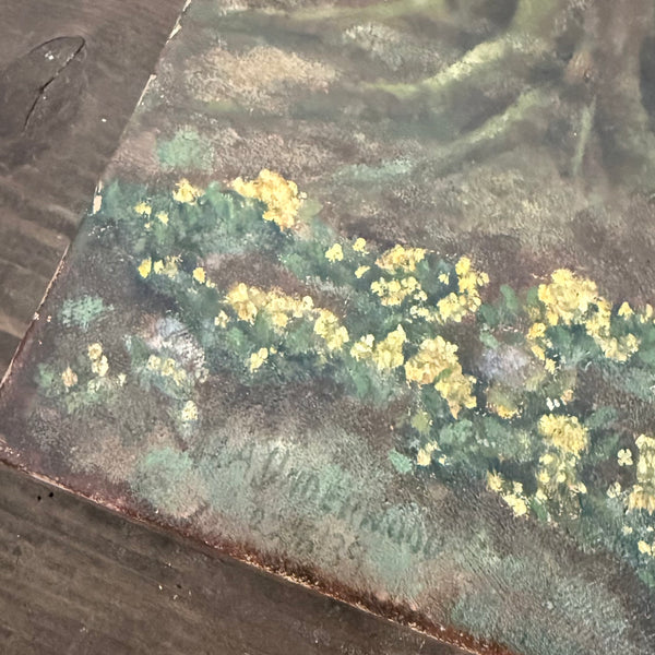 Antique Forest Painting on Canvas