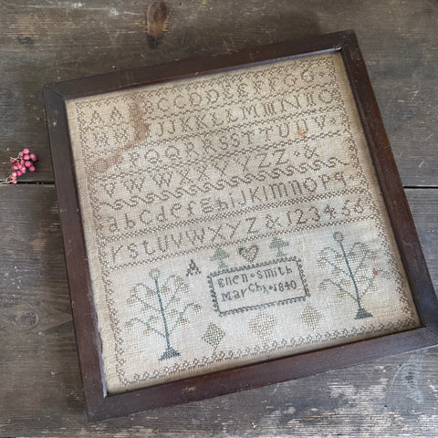 Beautiful Antique 1840 Sampler