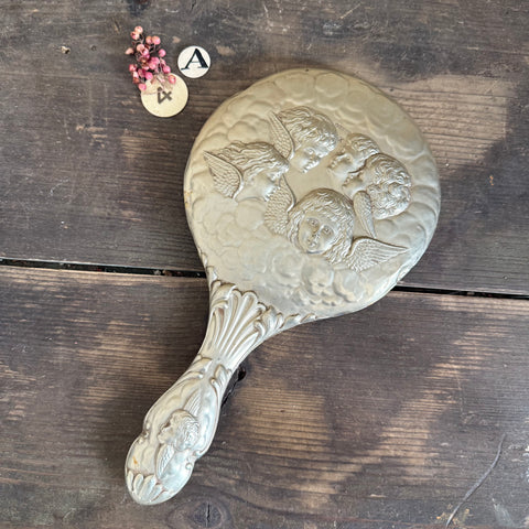 Antique Handheld Cherub Mirror