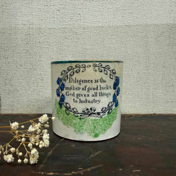 Antique Stained Motto Cup