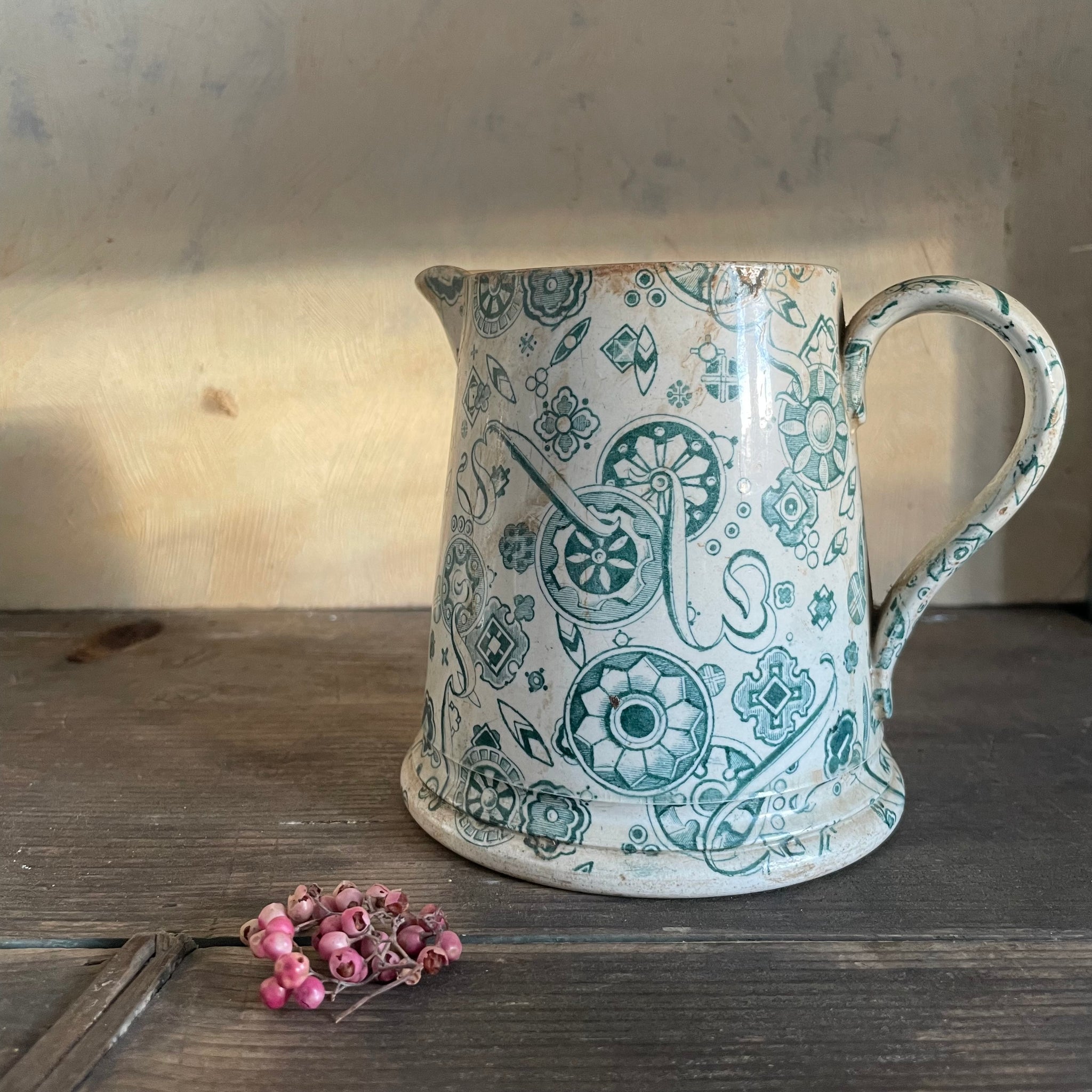 Antique Patterened Transfer Jug