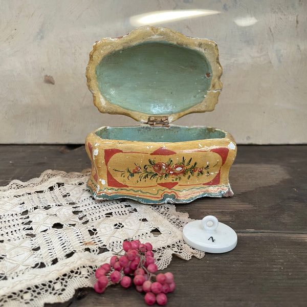 Antique Worn Painted Wooden Box