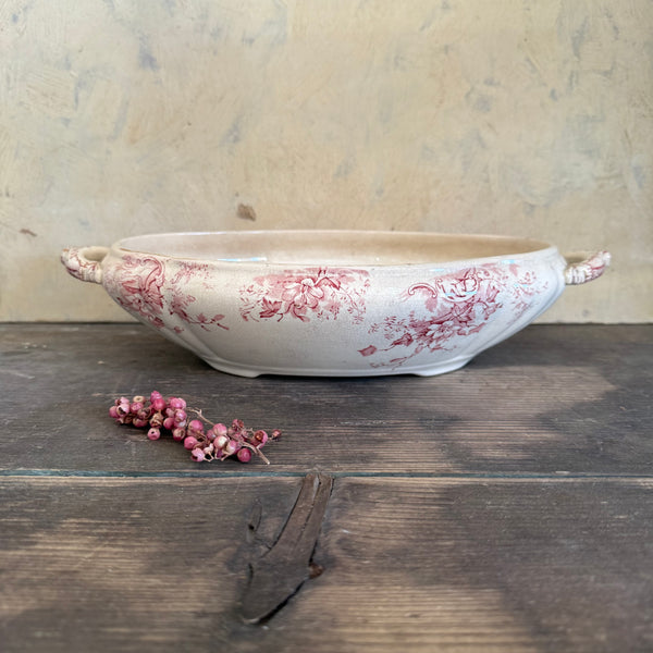 Antique Transferware Pink Tureen