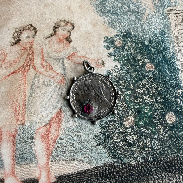 Victorian Gem Inset Love Token Charm