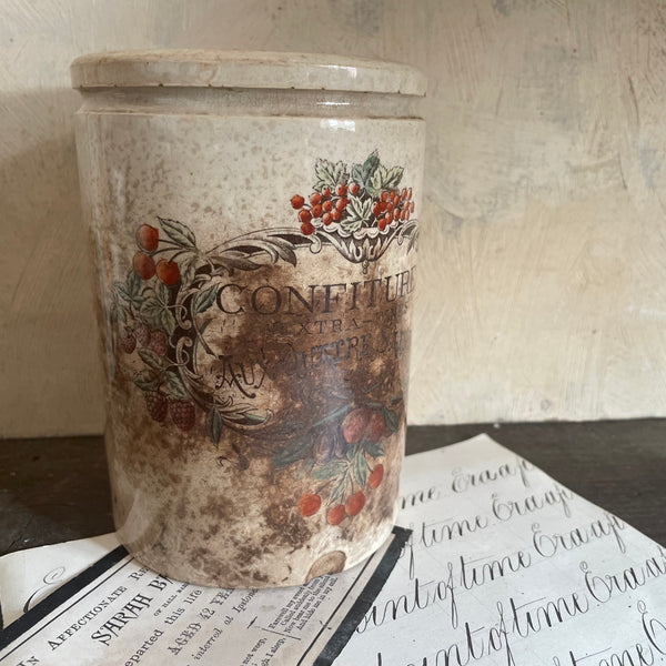 Antique French Stained Confiture Pot