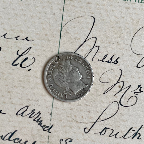 Victorian Floral Pictorial Love Token Charm