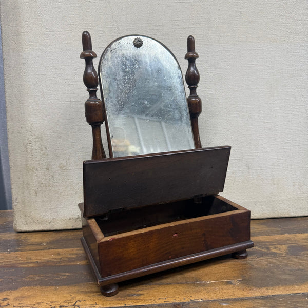 Antique Beautiful Wood Mirror with Storage
