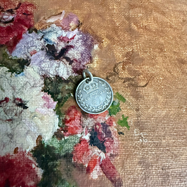 Victorian P Love Token Charm
