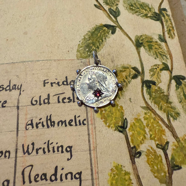 Victorian Gem Inset Love Token Charm