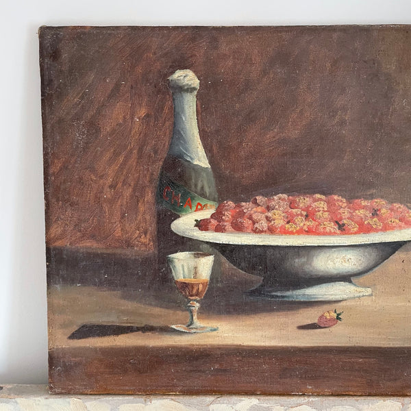 French Strawberries & Champagne Painting