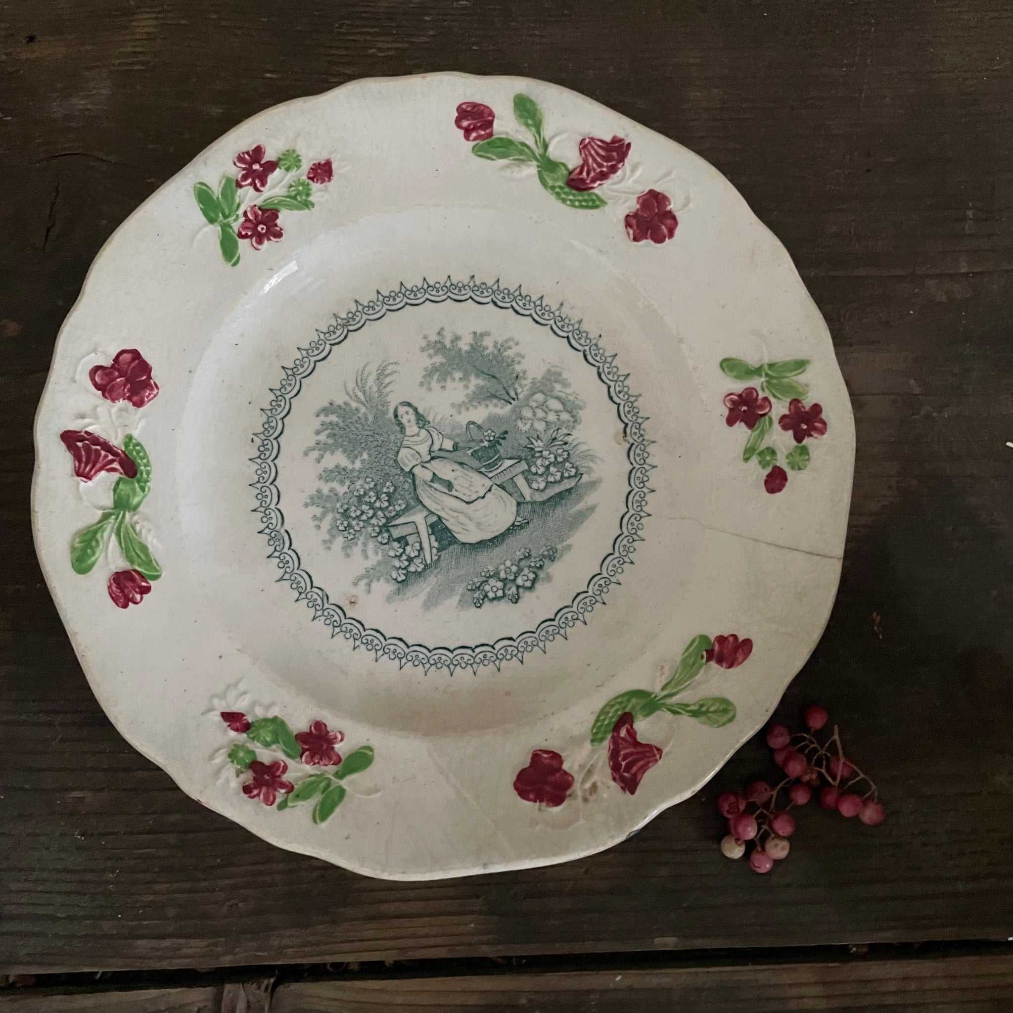 Antique Victoria Transfer Plate