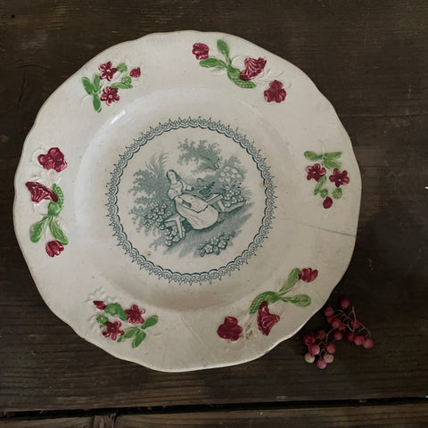 Antique Victoria Transfer Plate