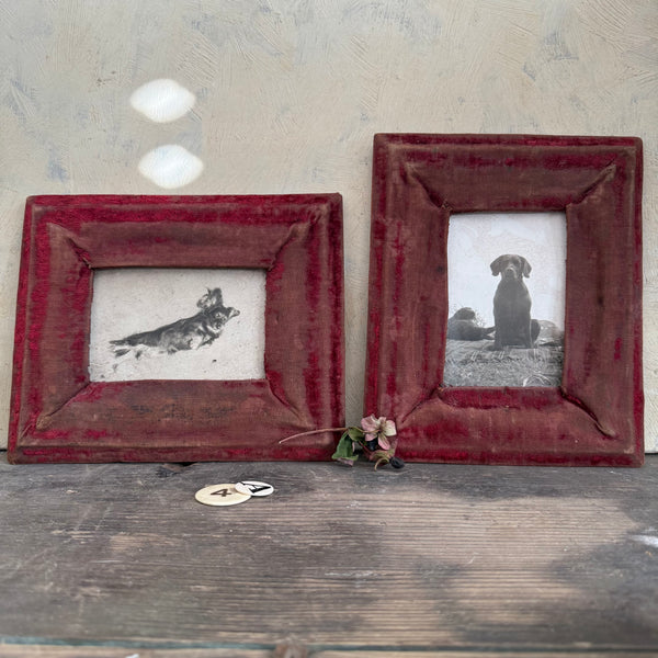 Pair Antique Victorian Velvet Frame