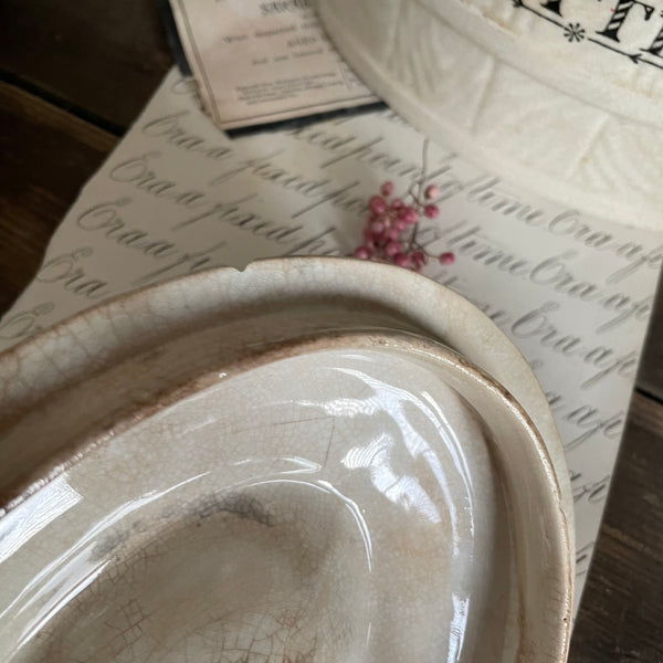 Victorian Worn & Weathered Butter Dish with Lid