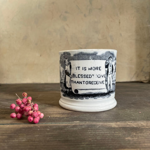 Antique 1840s Motto Mug