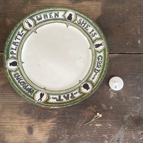 Vintage Cat & Rabbit Plate