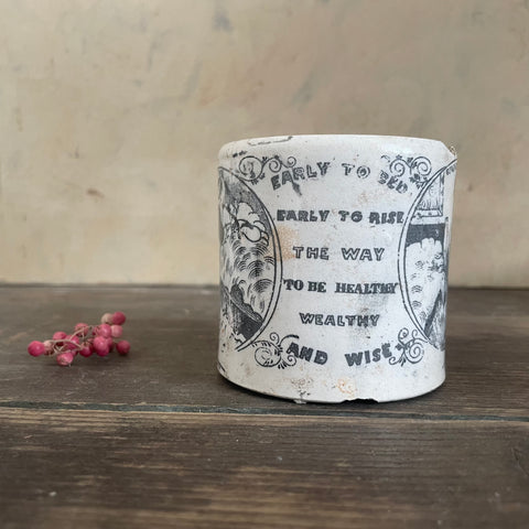 Antique Motto Staffordshire Cup