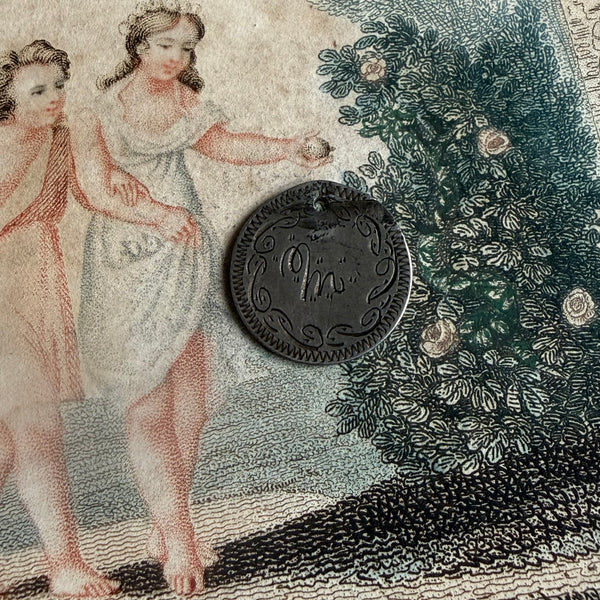 Victorian M Love Token Charm