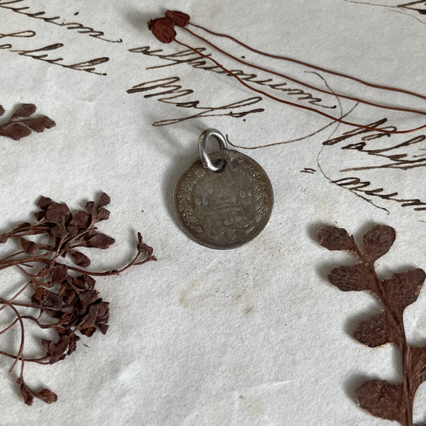Victorian M Initial Love Token Charm