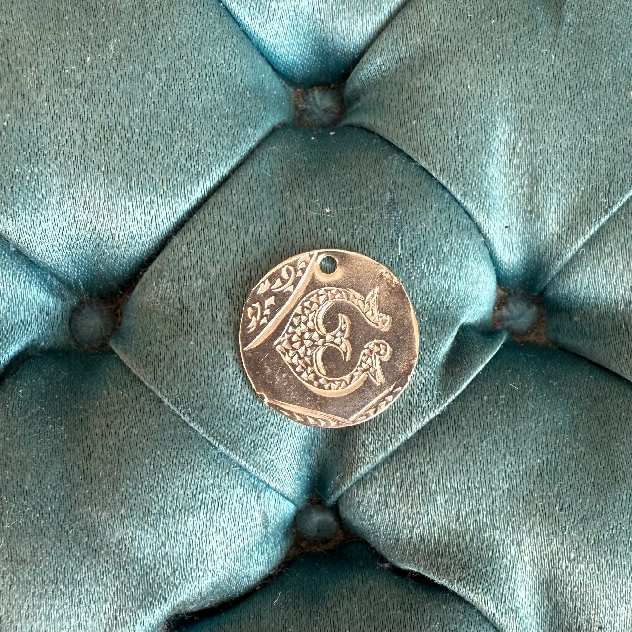 Victorian E Love Token Charm