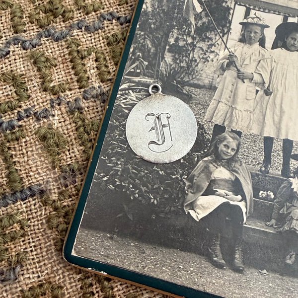 Victorian F Love Token Charm