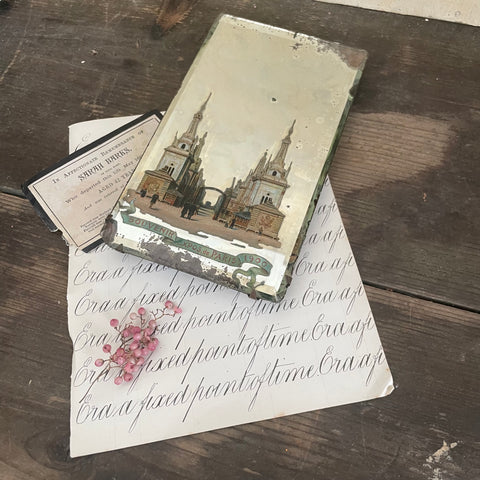 Antique French Souvenir 1900 Mirror
